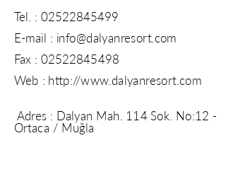 Dalyan Resort Hotel iletiim bilgileri